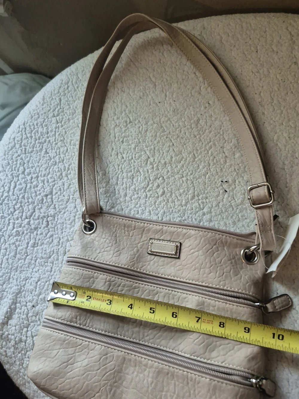 Van Heusen Beige Shoulder Bag with Silver Hardware